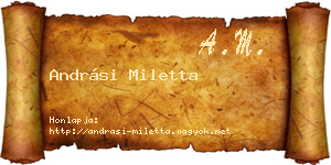 Andrási Miletta névjegykártya